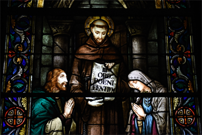 This tour is given at noon on the feast of All Saints, to honor the saints of the Franciscan Order depicted in the church’s stained glass windows. 